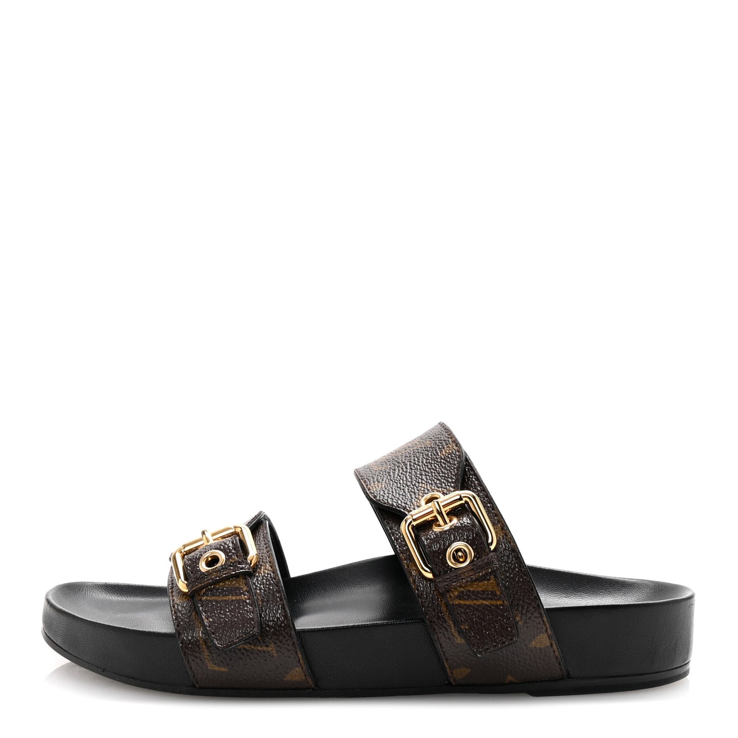 Monogram Bom Dia Mule Sandals 36.5 Black