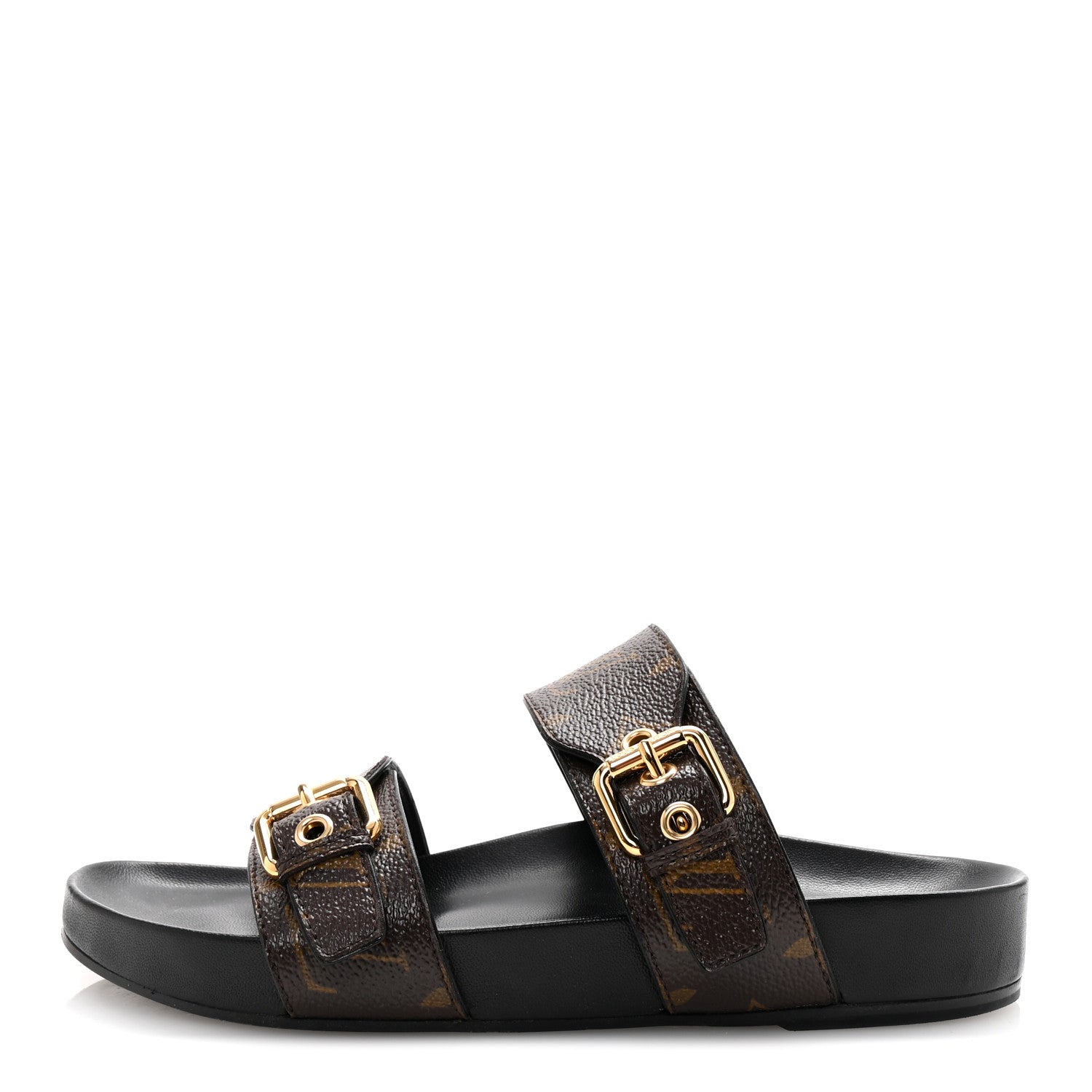 Louis Vuitton Monogram Bom Dia Mule Sandals 36.5 Black 1 of 10