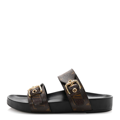 Louis Vuitton Monogram Bom Dia Mule Sandals 36.5 Black 1 of 10