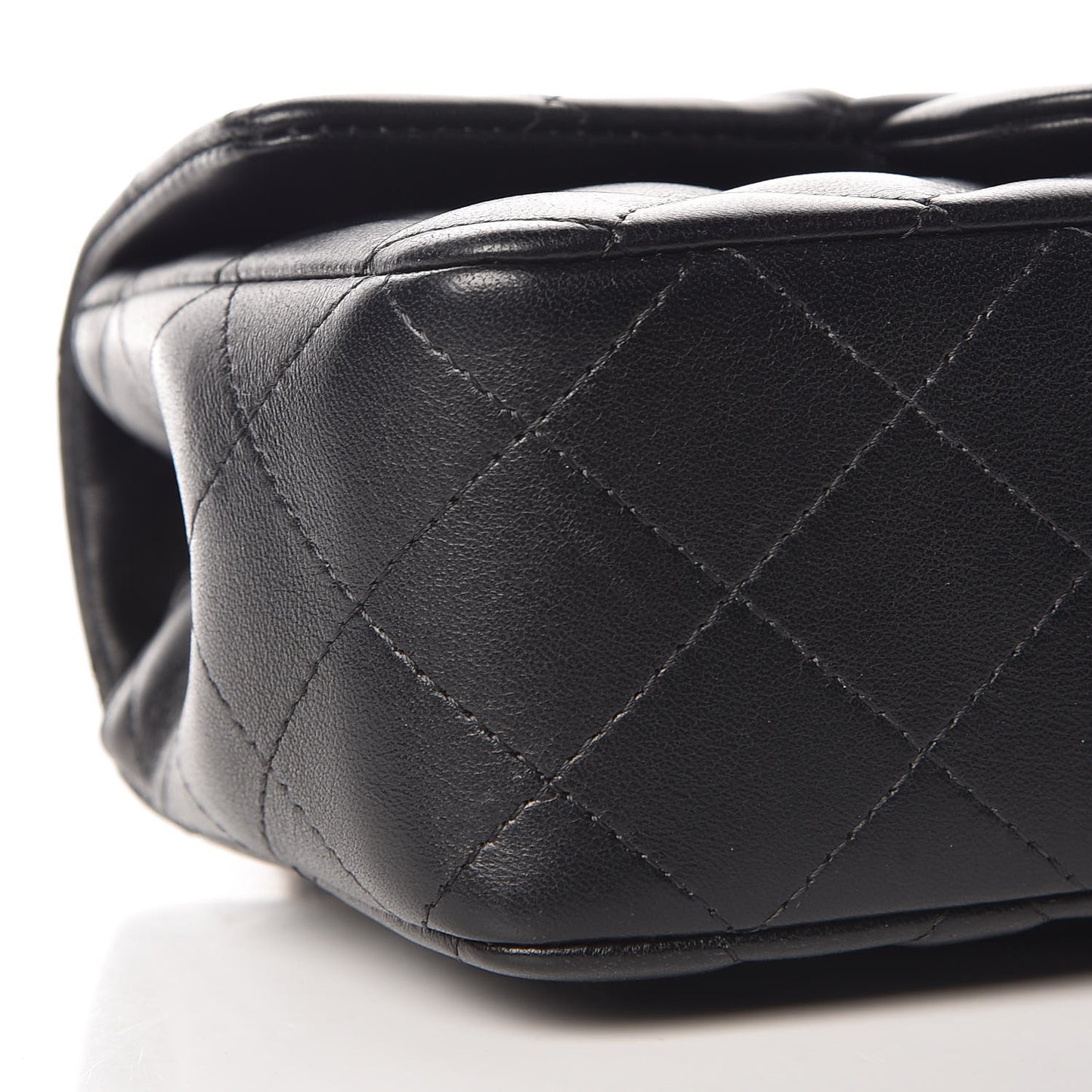 Lambskin Quilted Mini Rectangular Flap Black