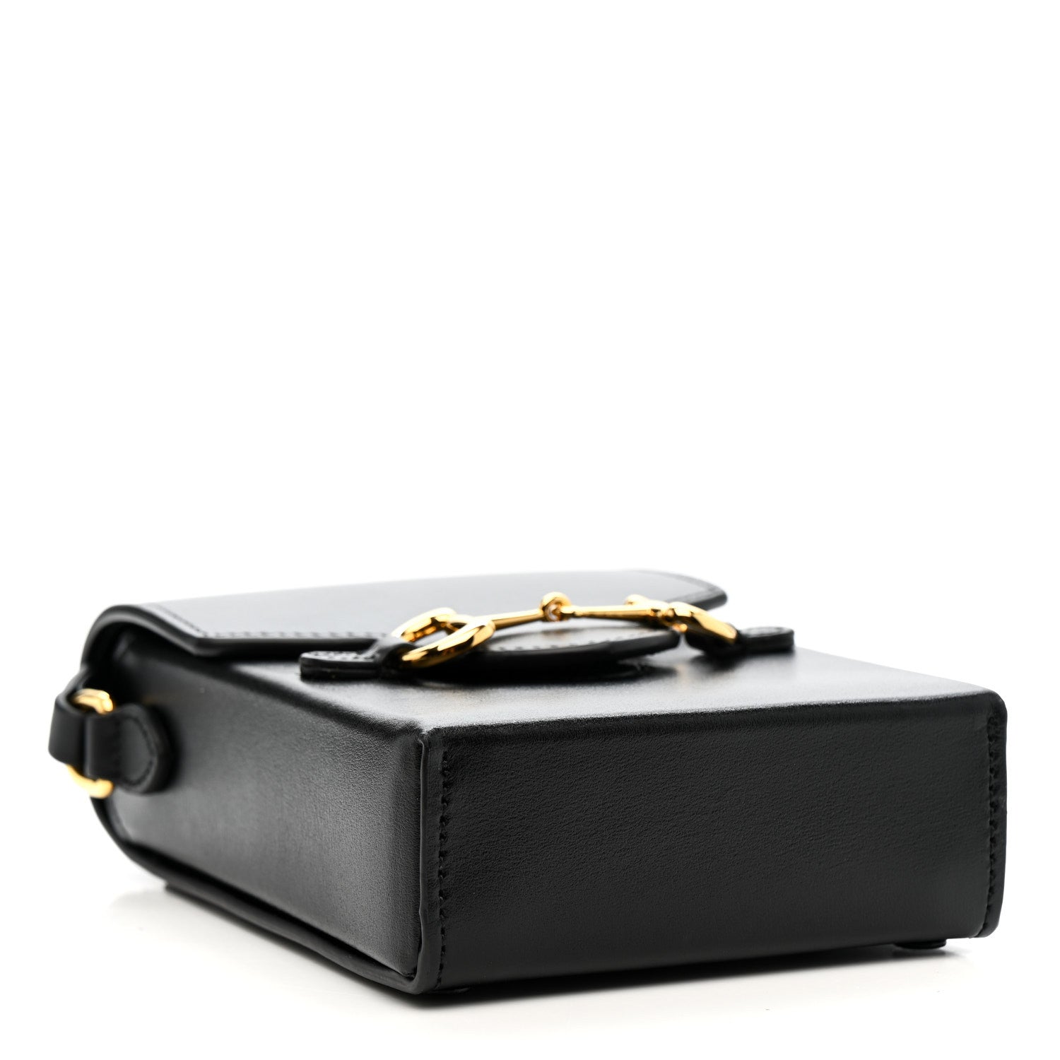 Gucci Boarded Plutone Calfskin Mini Horsebit 1955 Crossbody Bag Black 4 of 13