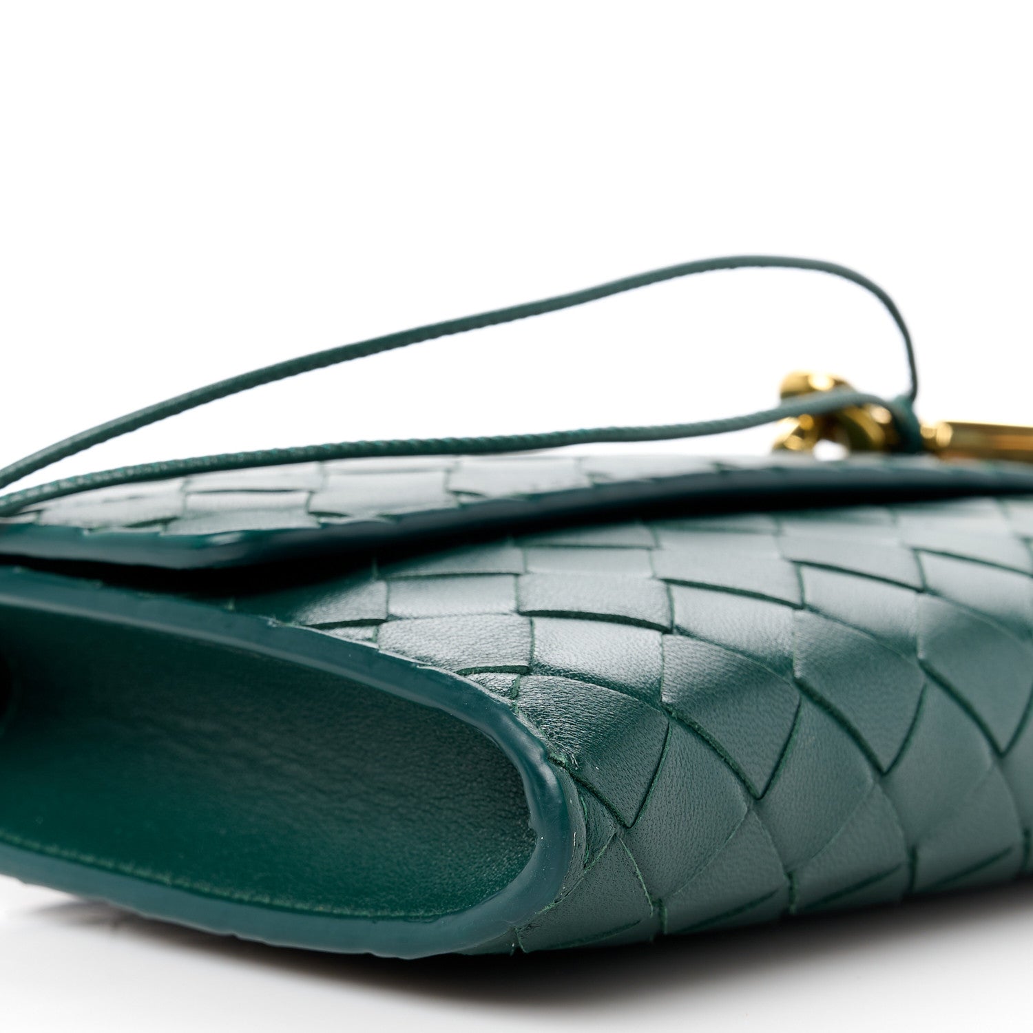Bottega Veneta Nappa Intrecciato Long Andiamo Top Handle Clutch Emerald Green 9 of 10