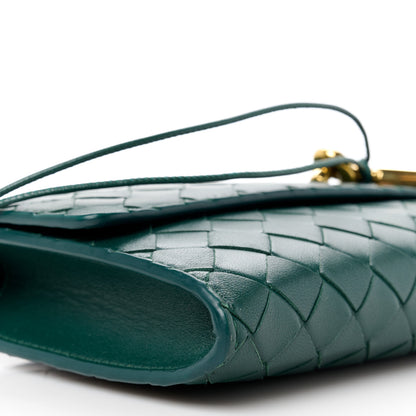 Bottega Veneta Nappa Intrecciato Long Andiamo Top Handle Clutch Emerald Green 9 of 10