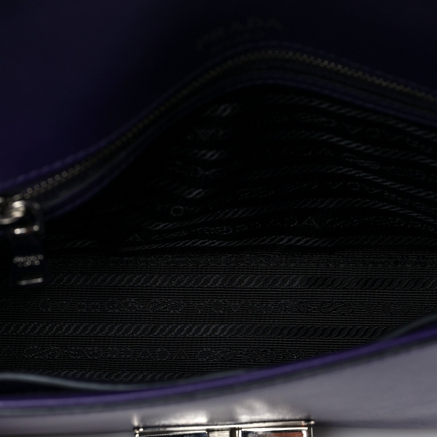 Prada Saffiano Vernice Sound Flap Chain Crossbody Bag Viola 5 of 7