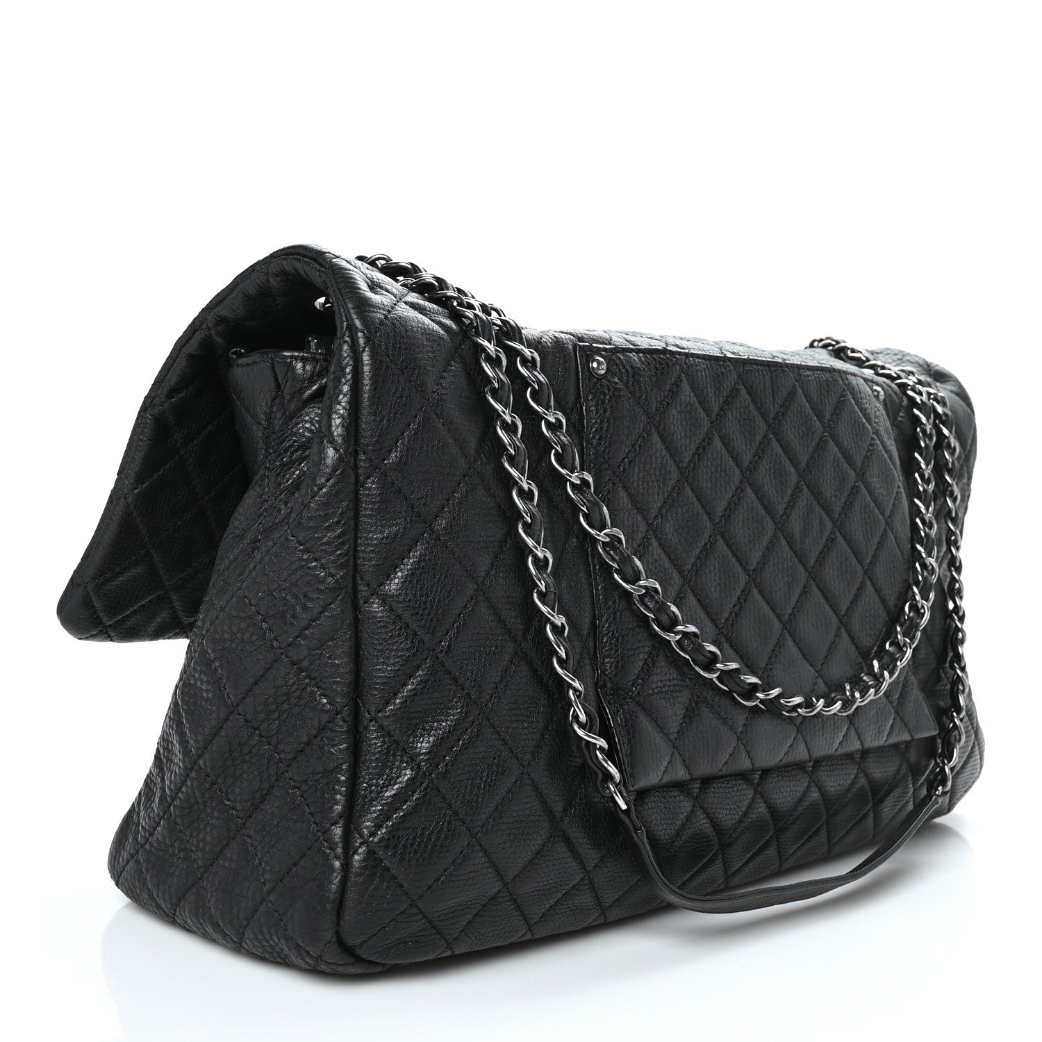 Chanel Calfskin Quilted XXL Travel Flap Bag Black 3 of 10