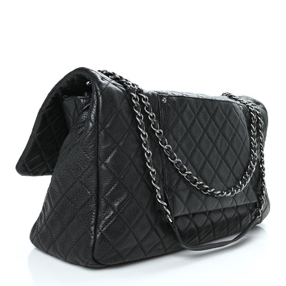 Chanel Calfskin Quilted XXL Travel Flap Bag Black 3 of 10