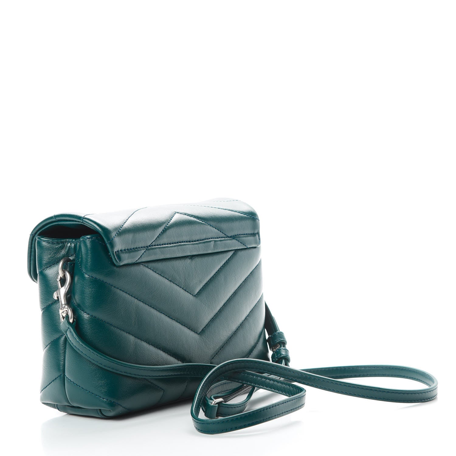 Saint Laurent Calfskin Y Quilted Monogram Toy Loulou Satchel Dark Turquoise 3 of 13
