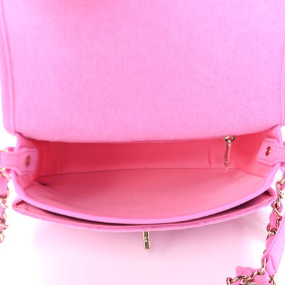 Chanel Denim Quilted Small Messenger Flap Neon Pink 8 of 8