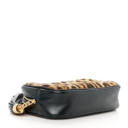 Saint Laurent Canvas Calfskin Leopard Print Monogram Mini Lou Camera Bag Brown 4 of 11