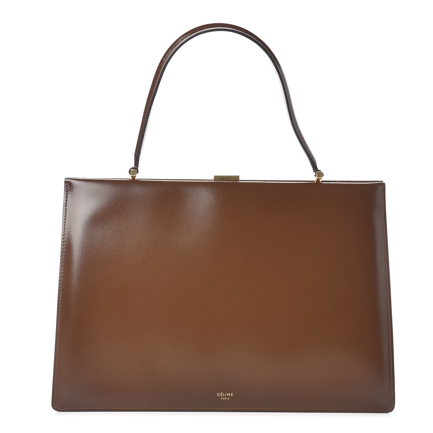 Celine Patina Box Calfskin Medium Clasp Bag Camel 1 of 8