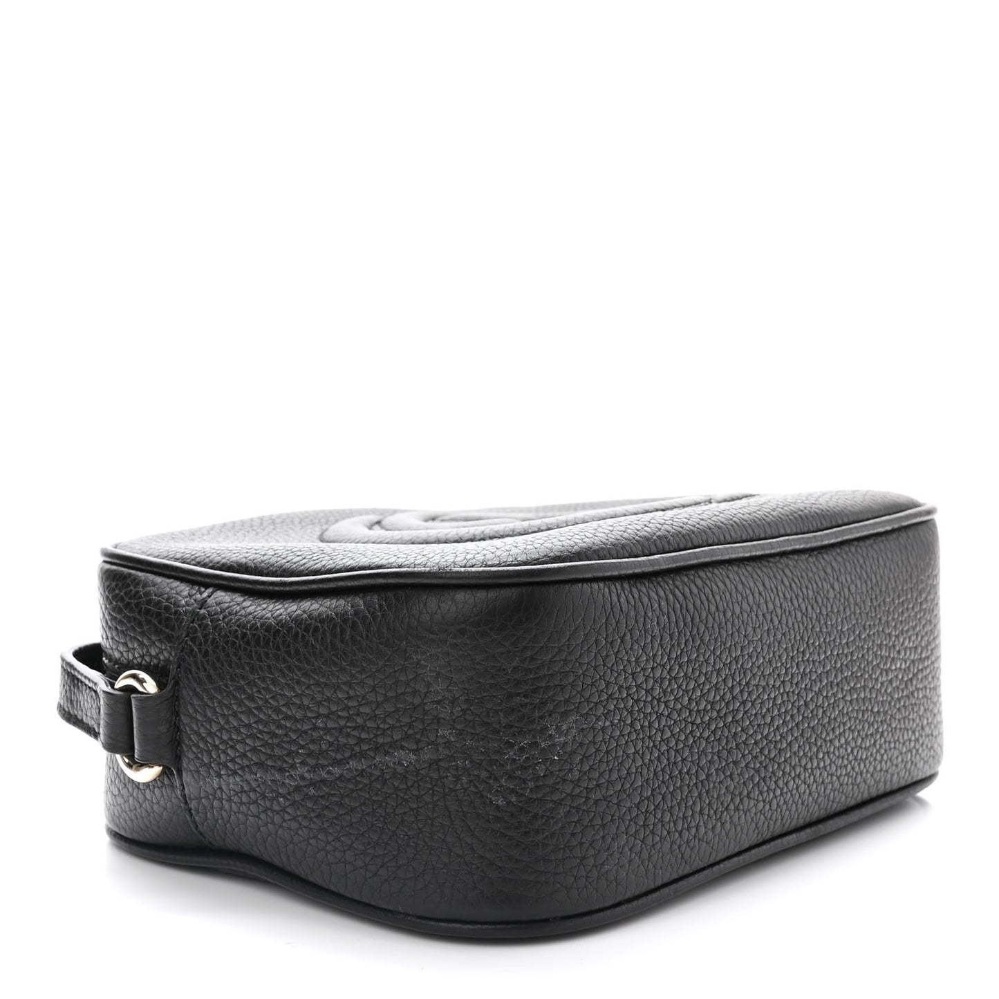 Pebbled Calfskin Small Soho Disco Bag Black
