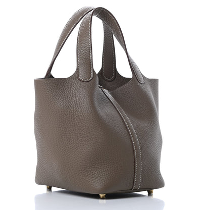 Hermes Taurillon Clemence Picotin Lock 18 PM Etoupe 3 of 11