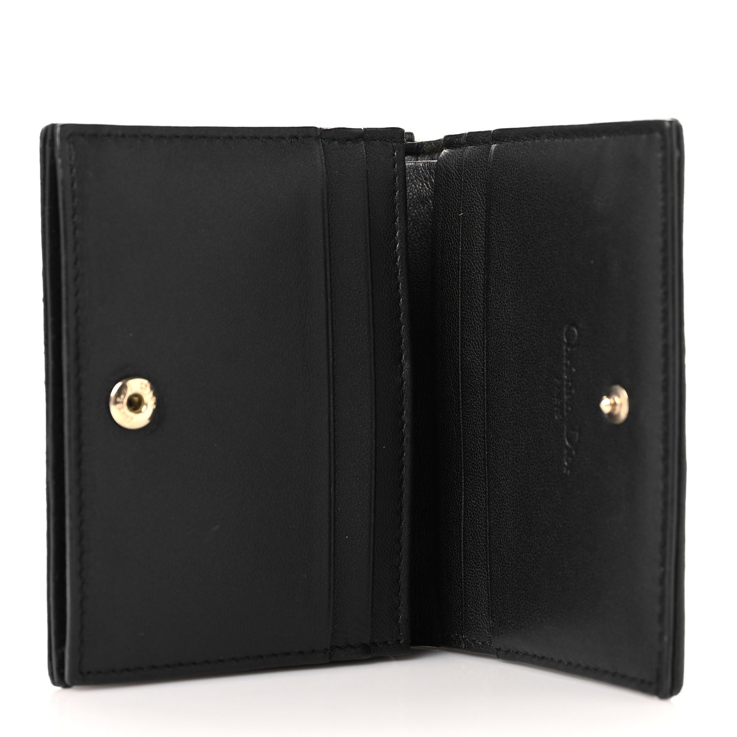 Lambskin Cannage Mini Lady Dior Wallet Black