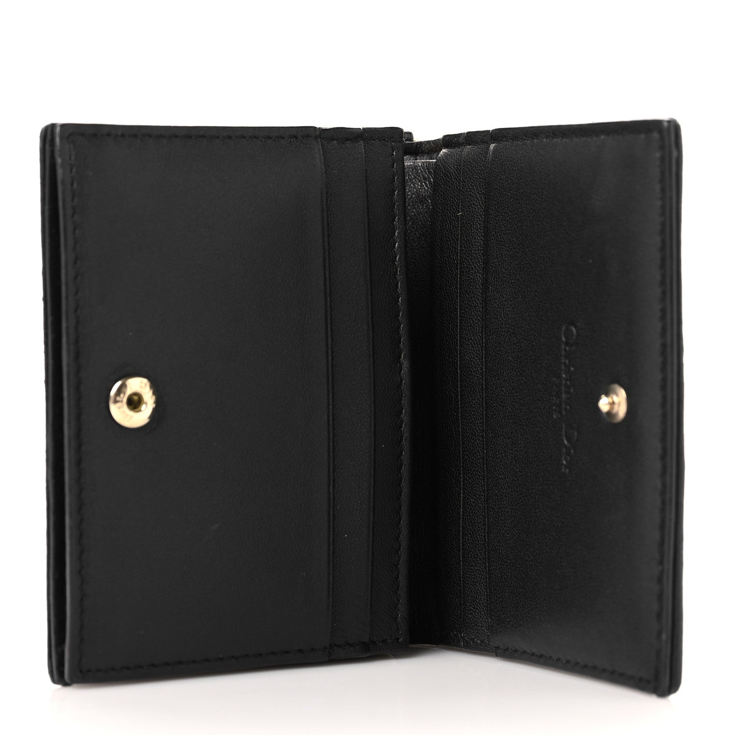 Christian Dior Lambskin Cannage Mini Lady Dior Wallet Black 5 of 9