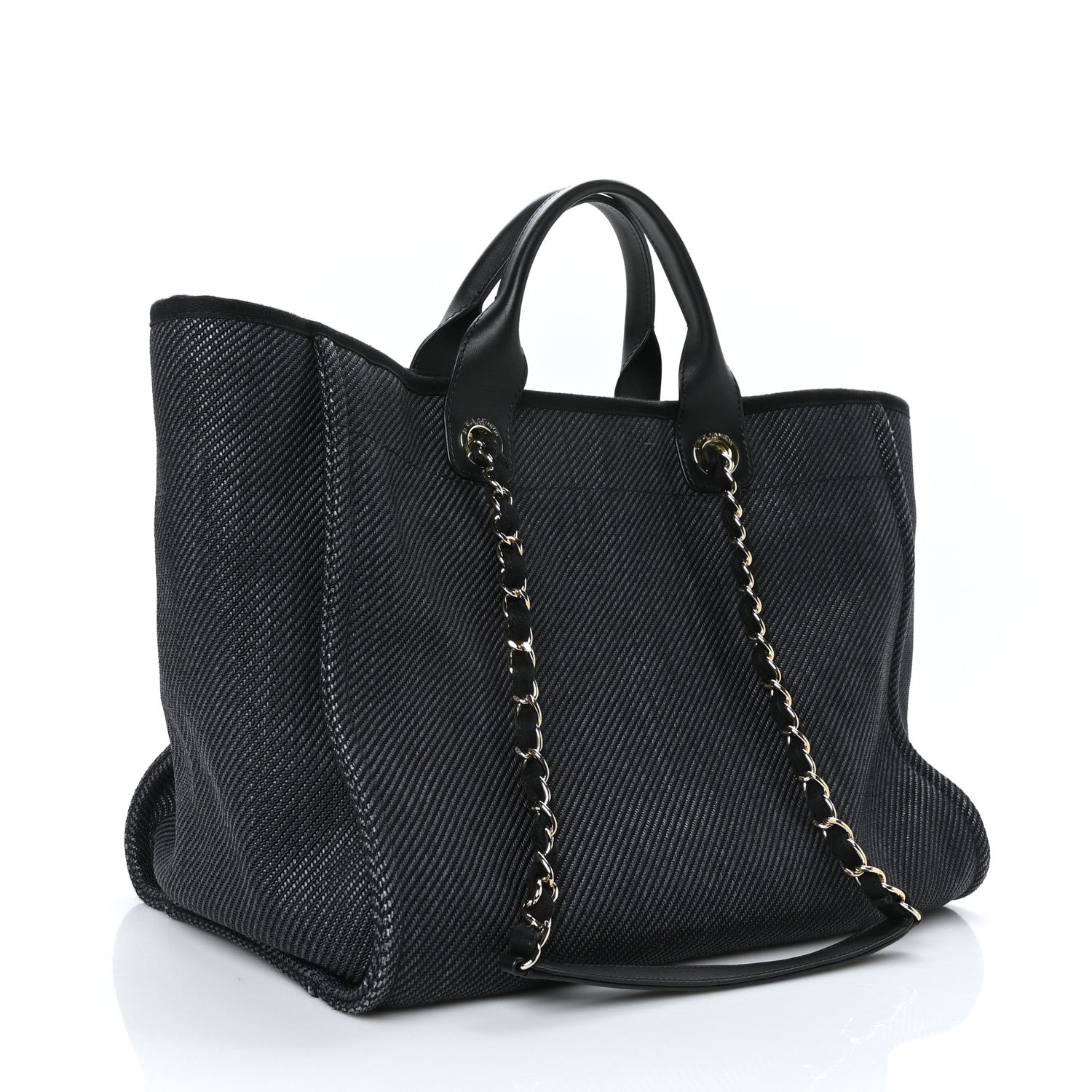 Chanel Denim Medium Deauville Tote Dark Blue 3 of 9