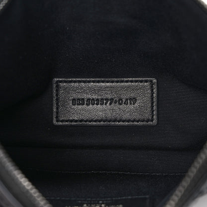 Saint Laurent Crinkled Calfskin Matelasse Monogram Niki Bill Pouch Black 7 of 7