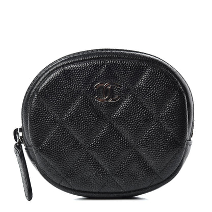 Chanel Iridescent Caviar Quilted Zip Around Classic Coin Purse Black 1 of 8