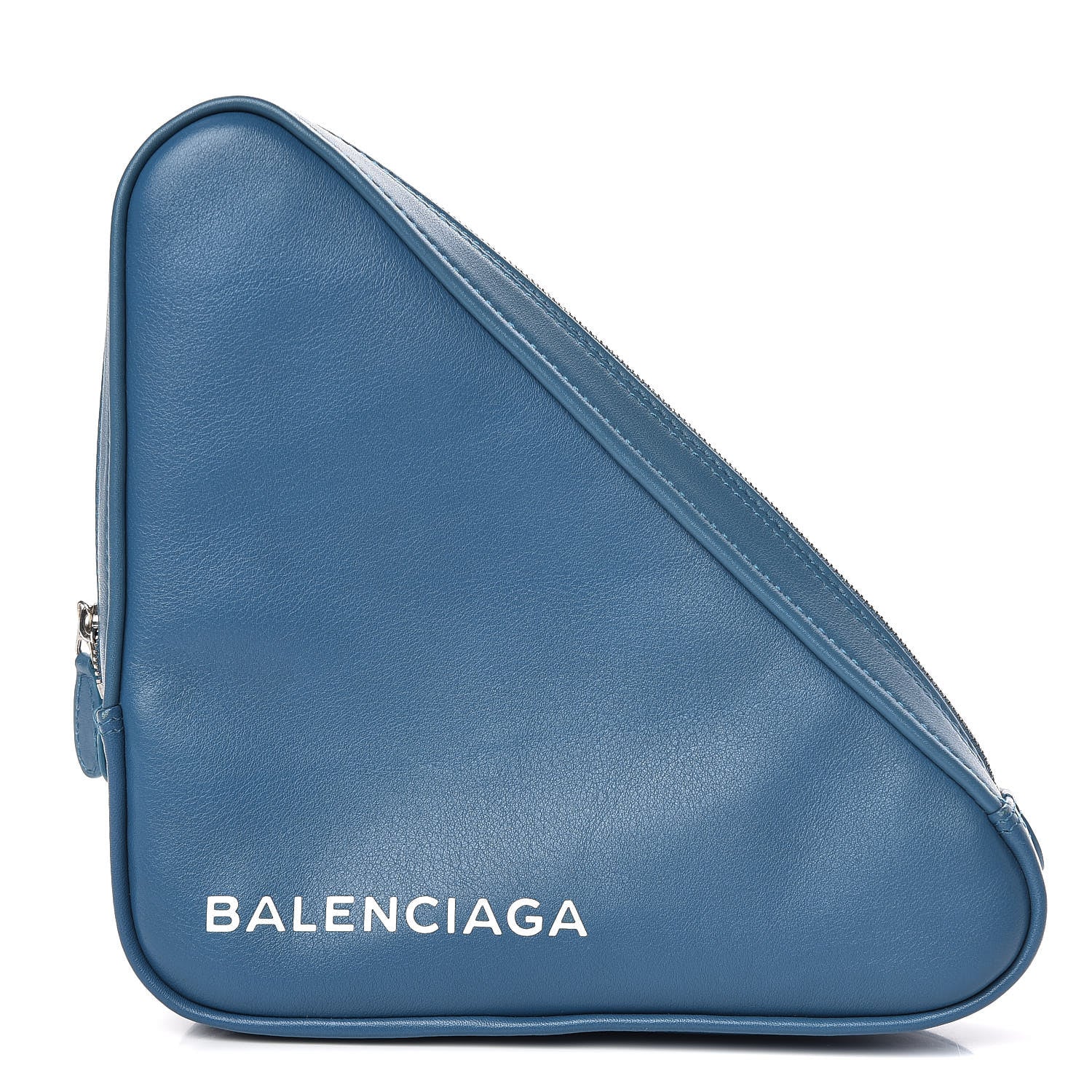 Balenciaga Calfskin M Triangle Pouch Bleu Persan 1 of 10