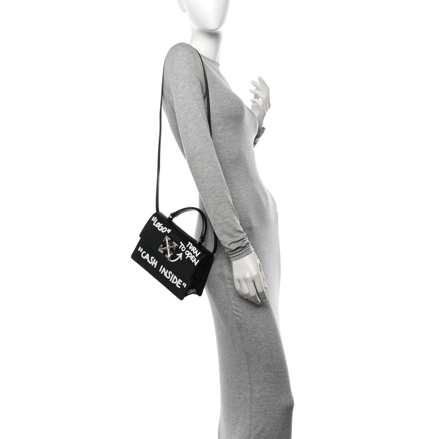 Off-White Calfskin Salary Jitney 1.4 Shoulder Bag Black 2 of 15