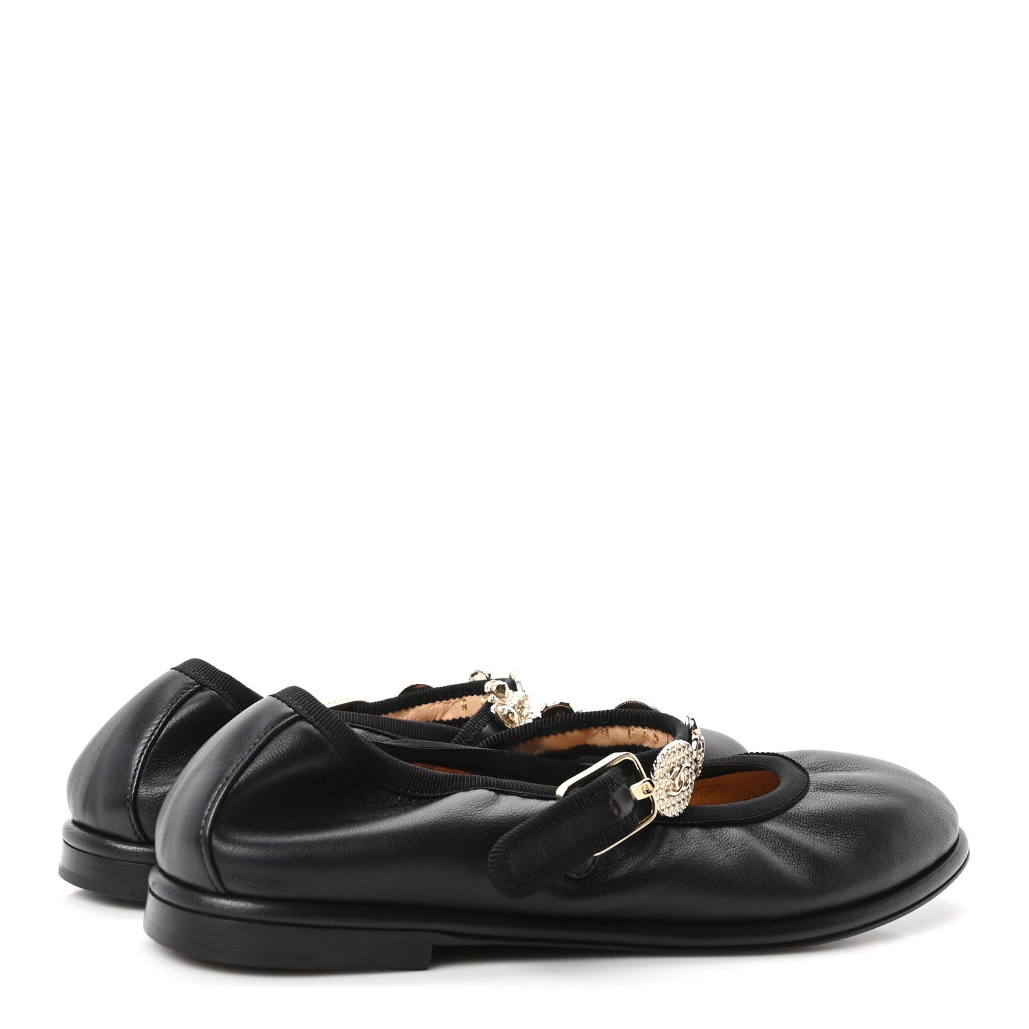 Chanel Lambskin Charm Mary Jane Flats 36.5 Black 5 of 8