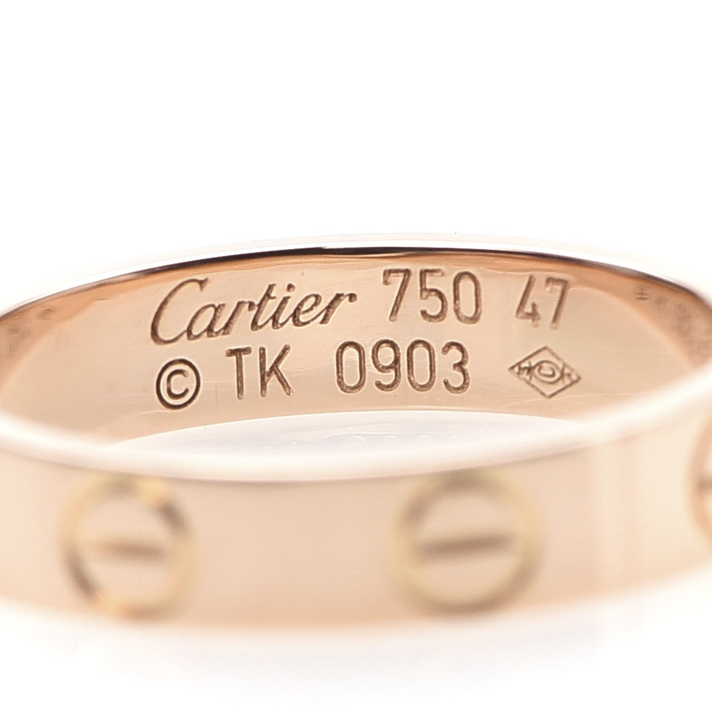 18K Pink Gold 3.5mm LOVE Wedding Band Ring 47 4