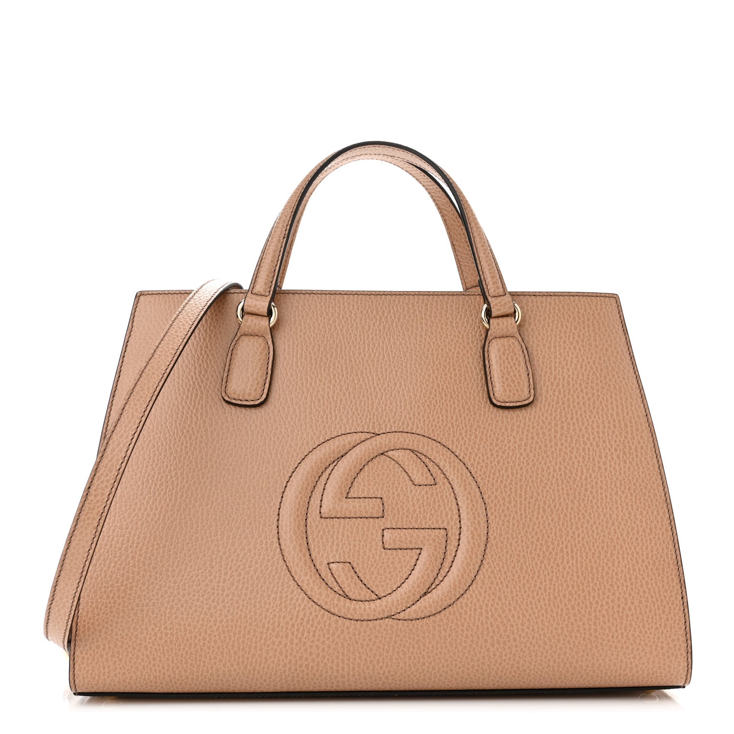 Dollar Calfskin Large Soho Top Handle Satchel Camelia