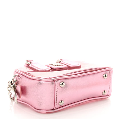 Miu Miu Metallic Nappa Plexi Vinyl Mini Top Handle Crossbody Rosa Mordore 4 of 10