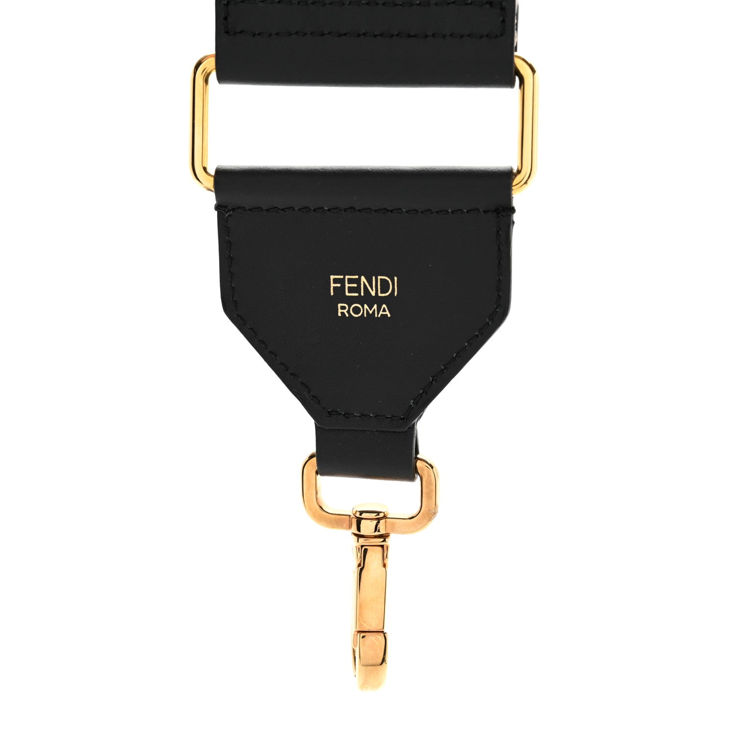 Fendi Ribbon Vitello Century FF 1974 Adjustable Strap You Nuvola Verde Black 3 of 9
