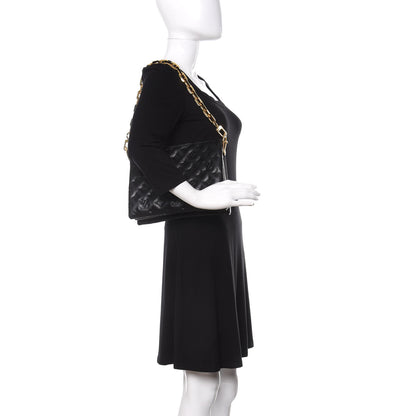 Louis Vuitton Lambskin Embossed Monogram Coussin PM Black 3 of 11