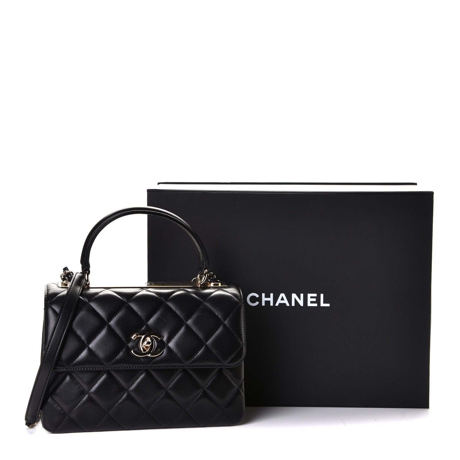 Chanel Lambskin Quilted Small Trendy CC Dual Handle Flap Bag Black 7 of 7