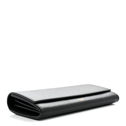 Celine Grained Calfskin Large Flap Wallet Black 4 of 7