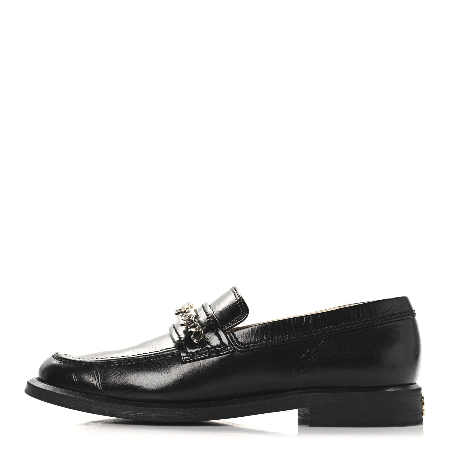 Chanel Calfskin Enamel Charms Mocassin Loafers 38 Black 1 of 10