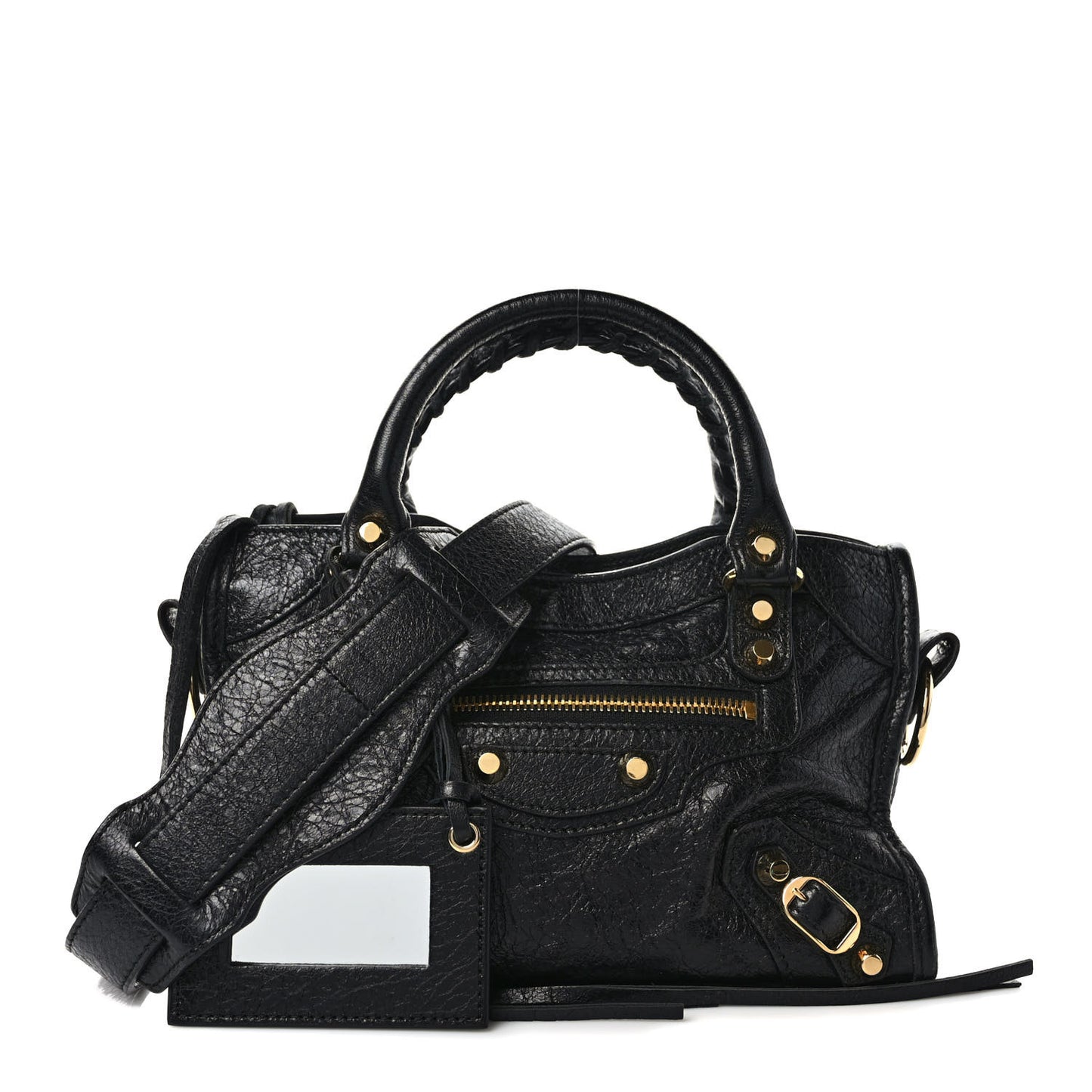 Agneau Classic Gold Hardware Mini City Black