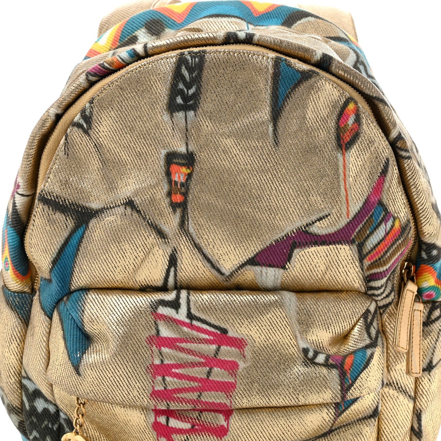 Graffiti Printed Canvas Street Spirit Backpack Multicolor
