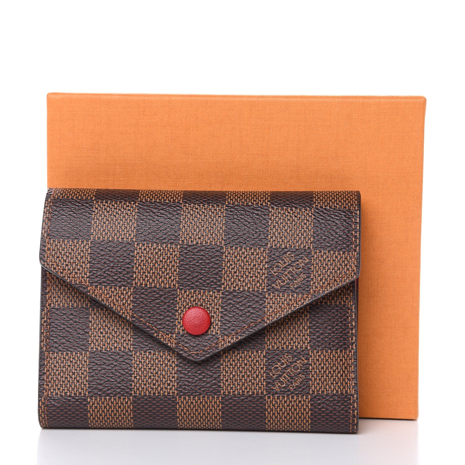 Louis Vuitton Damier Ebene Victorine Wallet Red 7 of 7