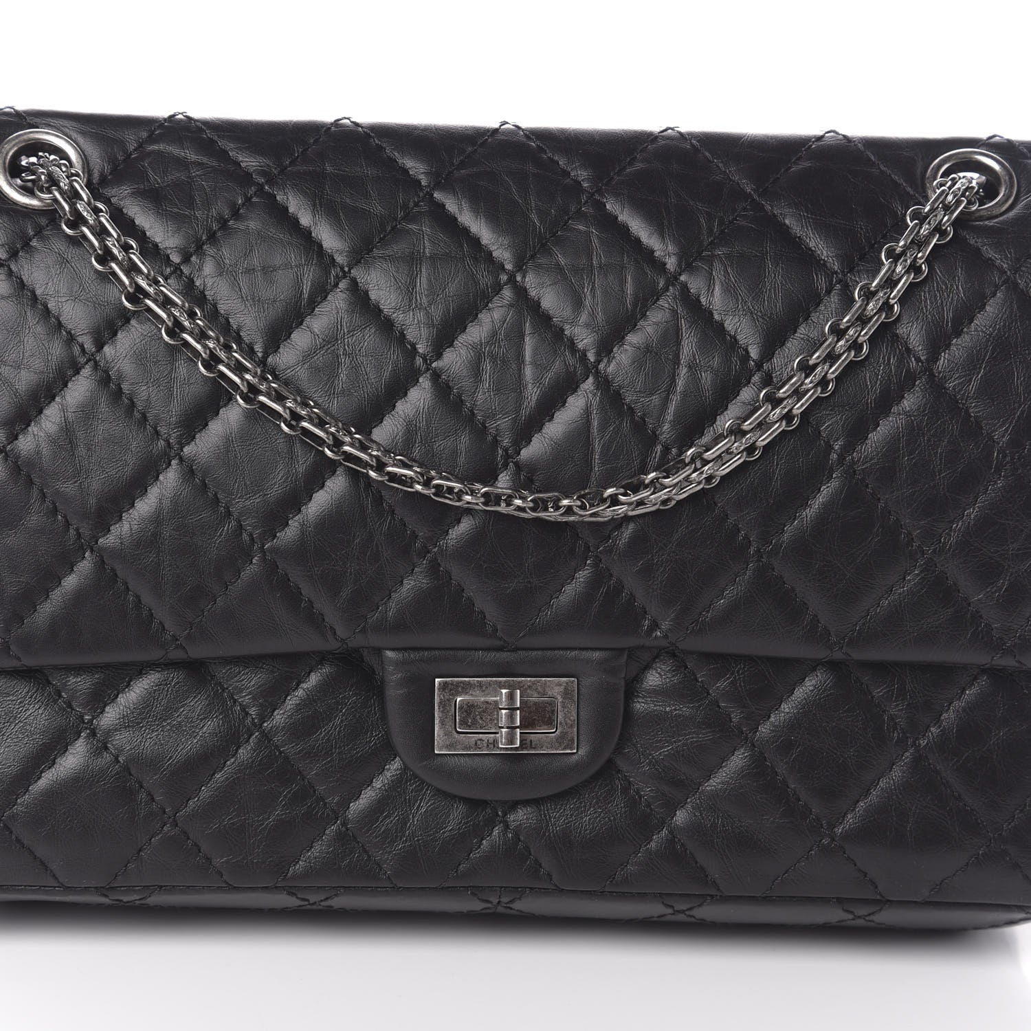 Chanel Aged Calfskin Quilted 2.55 Reissue 226 Flap Black 8 of 10