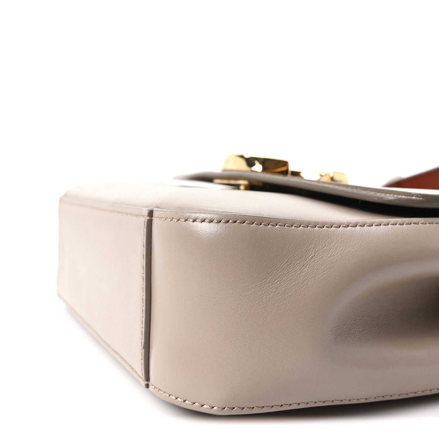 Shiny Calfskin Suede Small C Double Carry Bag Motty Grey