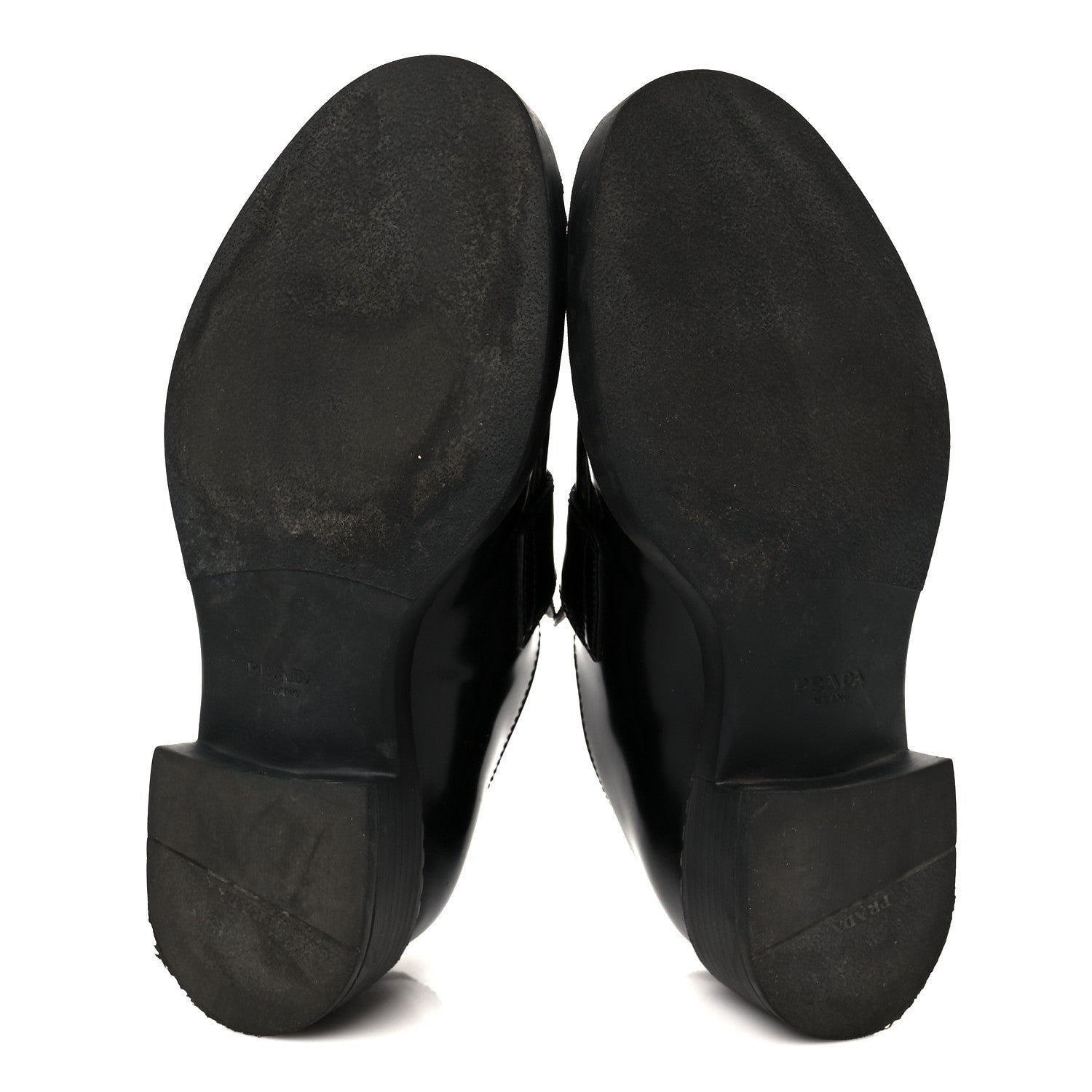 Prada Spazzolato Metal Triangle Logo 50mm Loafers 37 Black 6 of 10
