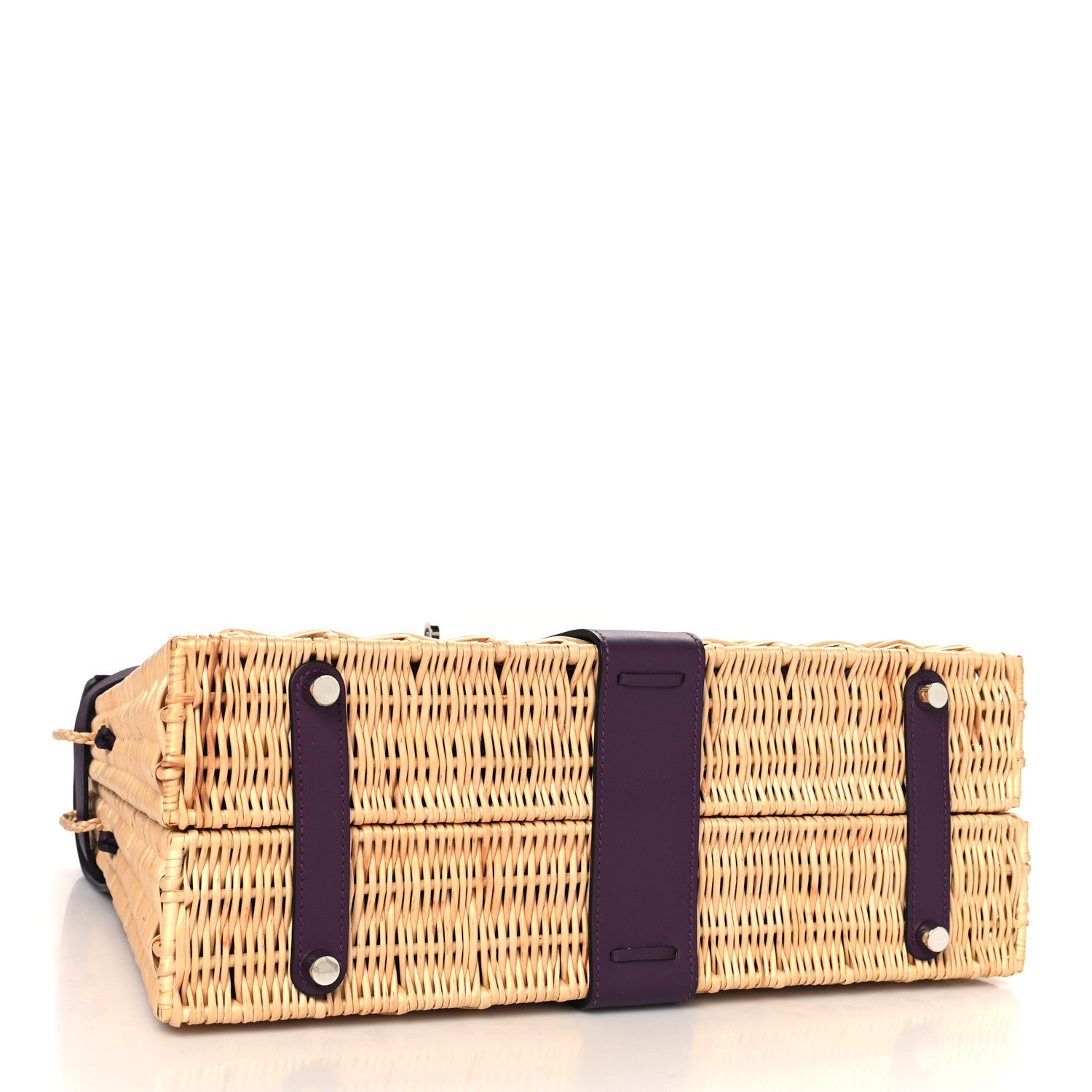 Hermes Wicker Swift Picnic Kelly 35 Naturel Cassis 4 of 12