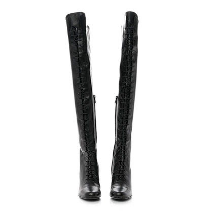 Saint Laurent Calfskin Babies 70 Lace-Up Boots 36.5 Black 2 of 7