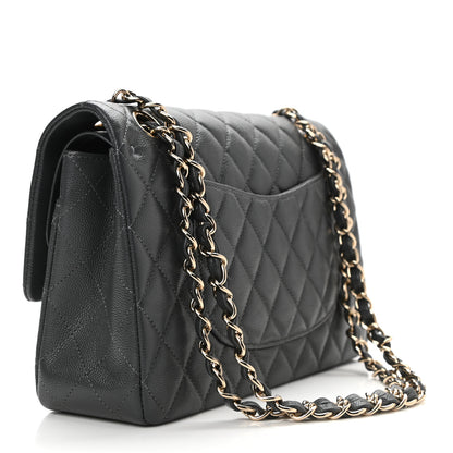 Chanel Caviar Quilted Medium Double Flap Dark Grey 3 of 11