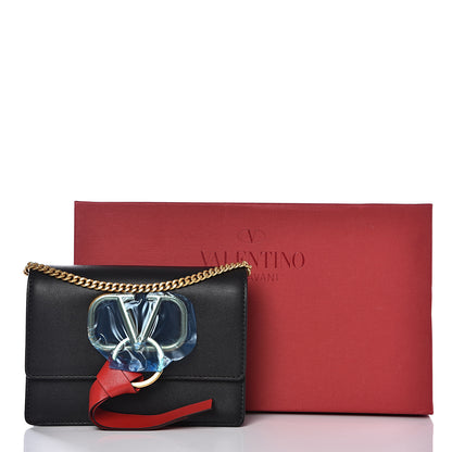 Valentino Garavani Smooth Calfskin Mini VRing Crossbody Bag Black 8 of 8