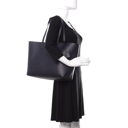 Saint Laurent Calfskin Large Shopping Tote Deep Marine 2 of 9