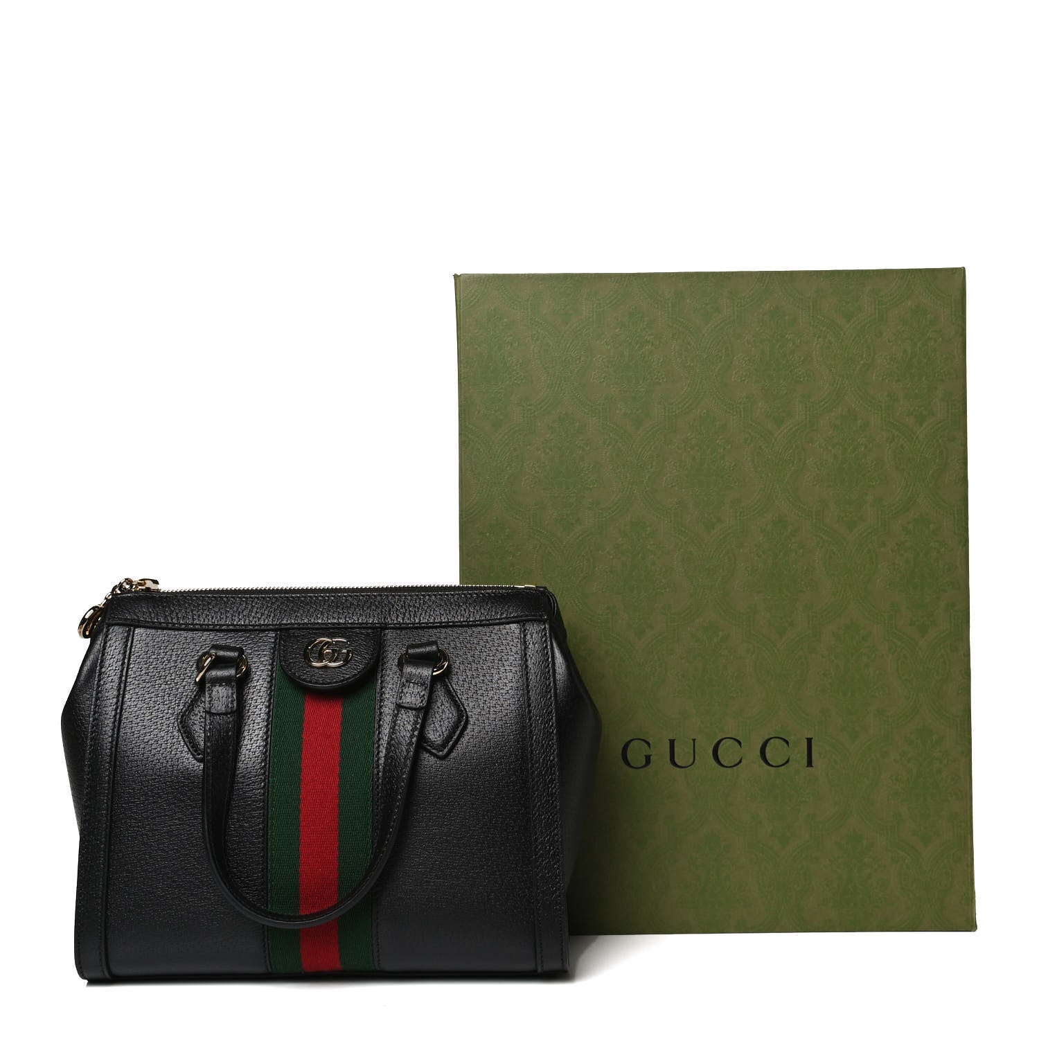 Gucci Textured Calfskin Web Small Ophidia Tote Bag Black 14 of 14