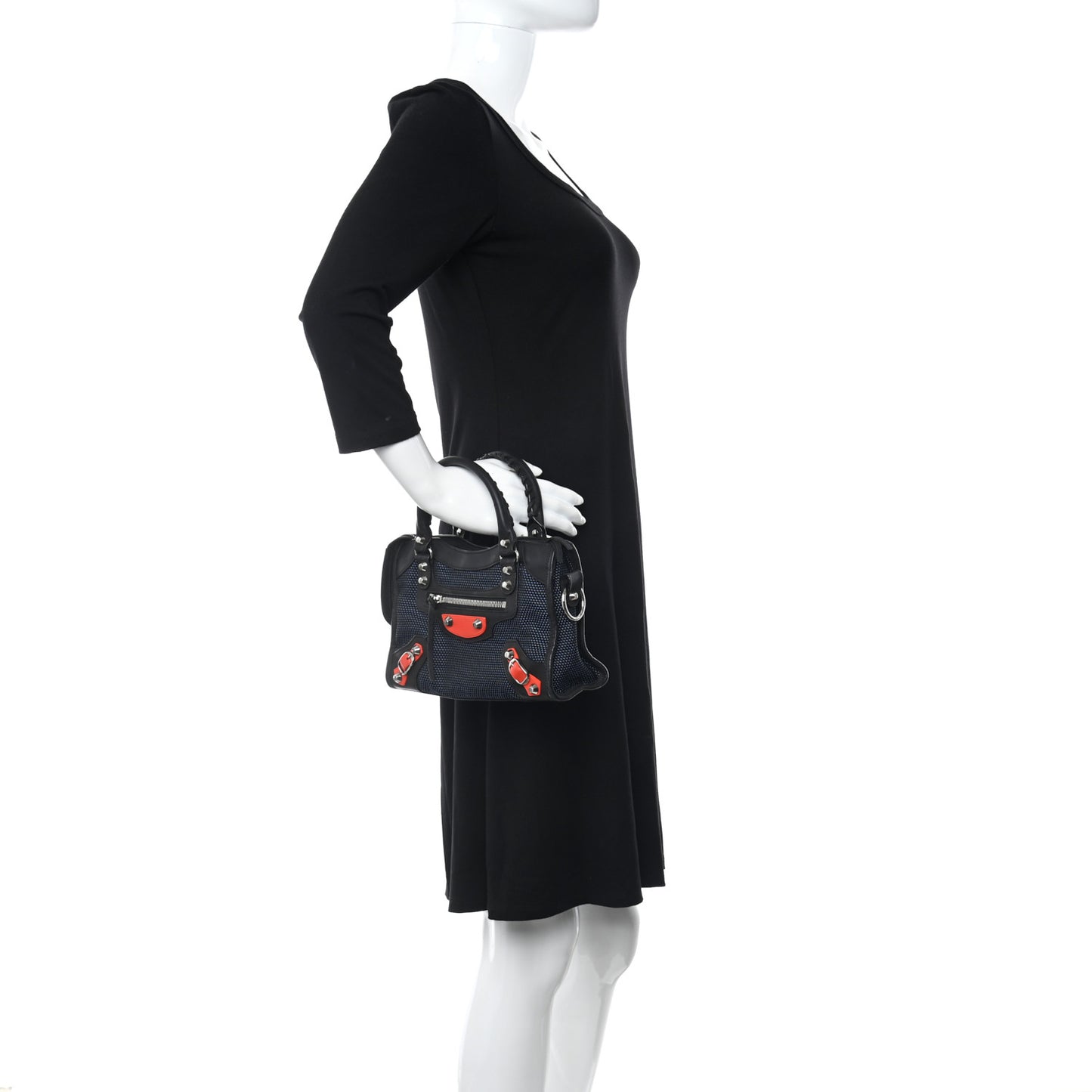 Mesh Agneau Arena Classic Silver Hardware Mini City Black Navy Orange