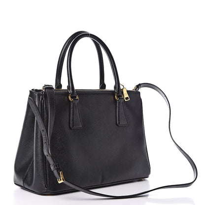 Prada Saffiano Small Galleria Double Zip Tote Black 3 of 10