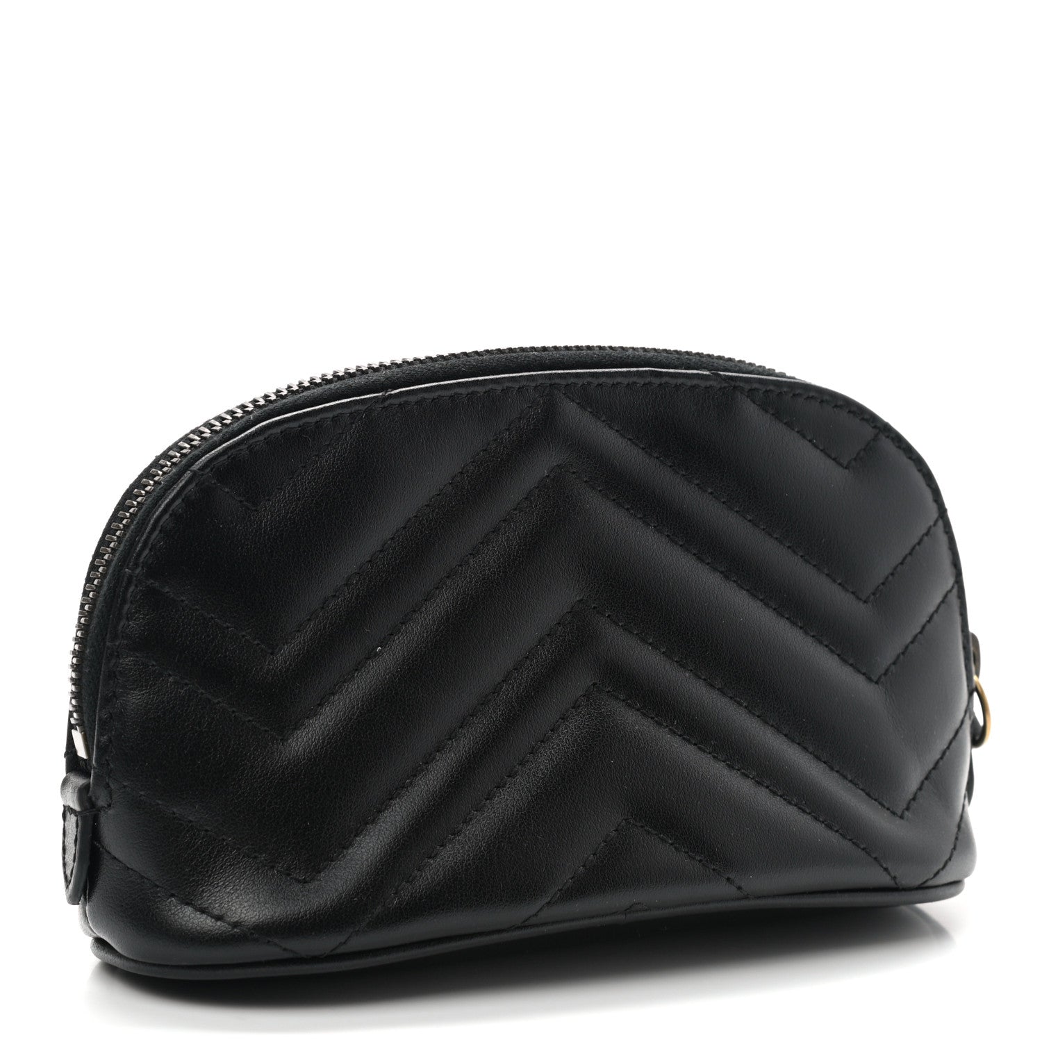 Gucci Calfskin Matelasse GG Marmont Pouch Cosmetic Case Black 3 of 8