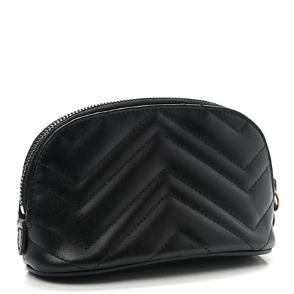 Gucci Calfskin Matelasse GG Marmont Pouch Cosmetic Case Black 3 of 8