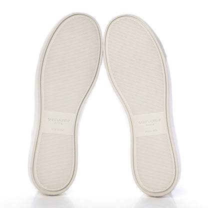 Saint Laurent Calfskin Leopard Print Andy Low Top Sneakers 40.5 White 6 of 9