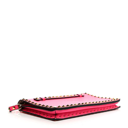 Valentino Garavani Nappa Rockstud Wristlet Clutch Fuxia Fluo 4 of 6